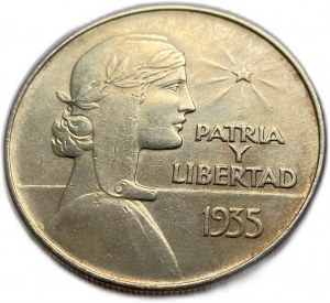 Kuba, 1 peso, 1935, ABC Peso, tonacja AUNC