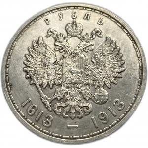 Rusko, 1 rubl, 1913 př. n. l., Mikuláš II, XF-AUNC Zbytky mincovního lesku