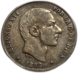 Filippine, 20 Centimos 1882, Alfonso XII, XF