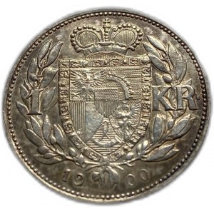 Lichtenštajnsko, Ján II, 1 koruna 1900, XF