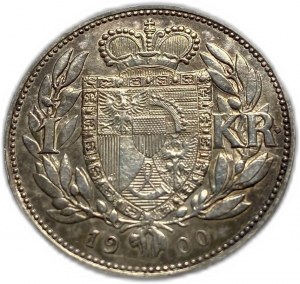 Liechtenstein, John II, 1 Krone 1900, XF