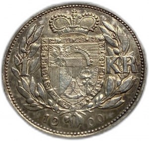 Liechtenstein, Giovanni II, 1 corona 1900, XF