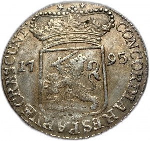 Holandsko, Zeeland, Batavská republika, strieborný dukát 1795, XF-AUNC