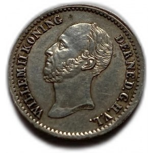 Nizozemsko, William II, 10 centů 1849., AUNC-UNC