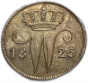 Paesi Bassi, Willem I, 25 centesimi 1825, tonalità UNC