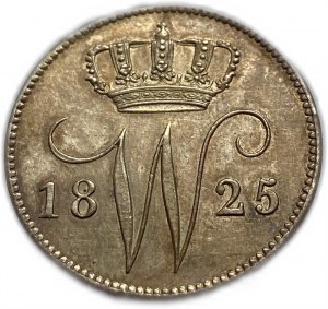 Pays-Bas, Willem I, 25 Cents 1825, UNC Toning