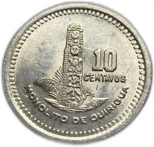 Guatemala, 10 Centavos 1956, UNC Pieno Lustro di Zecca