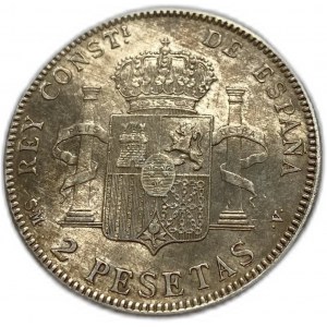Španělsko, Alfonso XIII, 2 pesety 1905 (05) SMV, AUNC