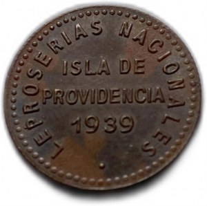 Venezuela, Isla De Providencia, 0,05 Bolívaru (5 Centimos) 1939