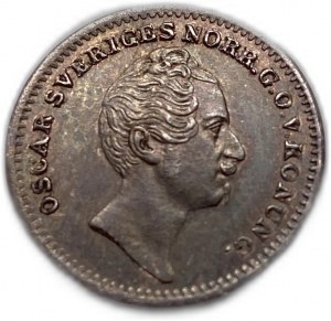 Svezia, 1/16 Riksdaler 1848/5, sovradatata