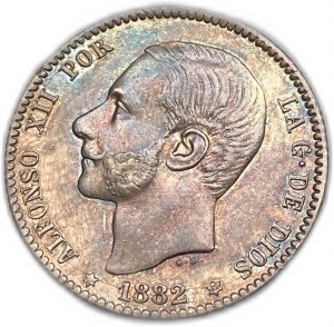 Hiszpania, 1 peseta 1882 (82) MSM