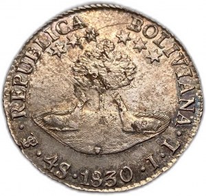 Bolivien, 4 Soles 1830 PTS JL