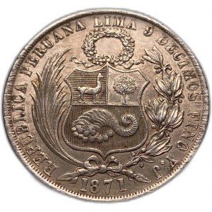 Peru 1 Sol 1871 YJ