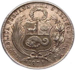 Peru 1 Sol 1871 YJ