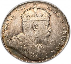 Règlements du détroit, 1 dollar, 1907 H, Édouard VII