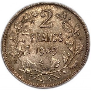 Belgicko, 2 franky 1909, Leopold II
