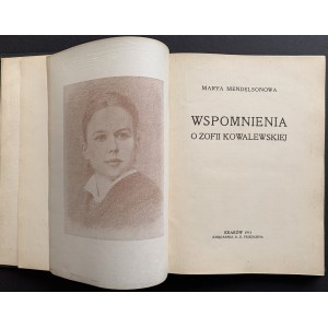 MENDELSONOWA Maria - Wspomnienia o Zofii Kowalewskiej. Kraków [1911]