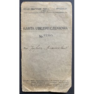 [OKĘCIE] Karta ubezpieczeniowa Nr. 37209. Koper Bronislaw. Warszawa [1928]