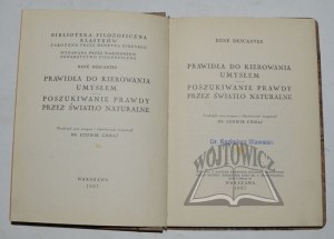 DESCARTES René, Le verità della direzione della mente. La ricerca della verità con la luce naturale.