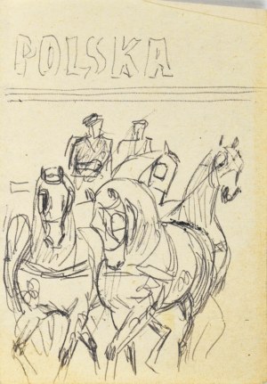 Ludwik MACIĄG (1920-2007), Sketch for a postage stamp: Four