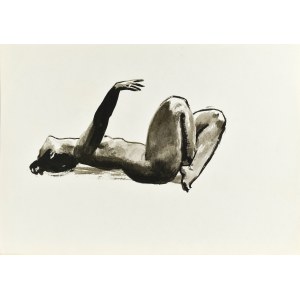 Ludwik MACIĄG (1920-2007), Nude of a woman lying on her back with her right hand raised