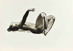 Ludwik MACIĄG (1920-2007), Nude of a woman lying on her back with her right hand raised