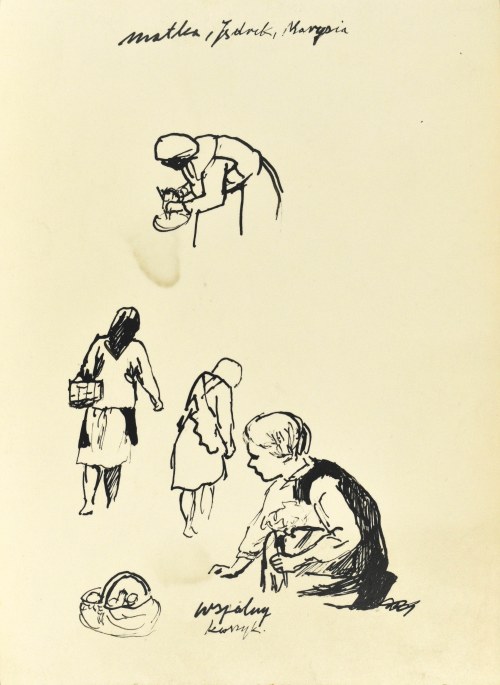 Ludwik MACIĄG (1920-2007), Szkice kobiet i dziecka w polu