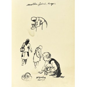 Ludwik MACIĄG (1920-2007), Skizzen von Frauen und dem Kind auf dem Feld