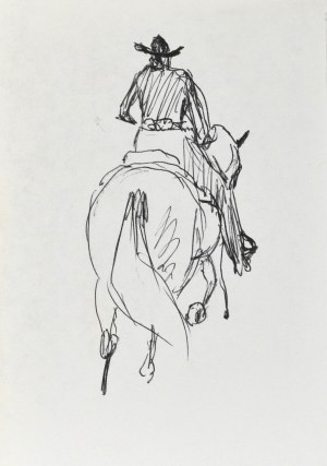Ludwik MACIĄG (1920-2007), Man in a hat on a horse