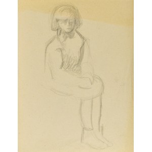 Ludwik MACIĄG (1920-2007), Études d'une jeune fille assise sur une chaise