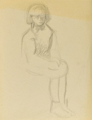 Ludwik MACIĄG (1920-2007), Studien über ein auf einem Stuhl sitzendes Mädchen