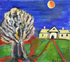 Eugeniusz TUKAN-WOLSKI (1928-2014), Nokturno se stromem a zámkem v pozadí