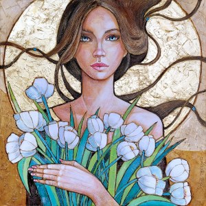 Joanna MISZTAL (nata nel 1967), Tulipani bianchi, 2024