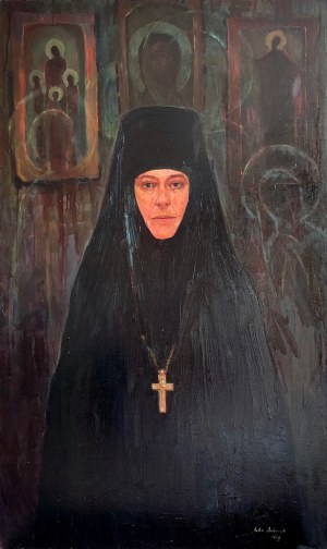 Yulia DETCZENJA (b. 1996), Portrait with icons, 2021