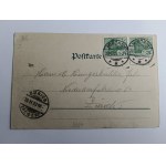 CARTE POSTALE MIĘDZYZDROJE MISDROY, DER KAFFEEBERG, PLAGE DE BATEAUX, LONGUE ADRESSE, AVANT-GUERRE, TIMBRE, TIMBRE 1903 R