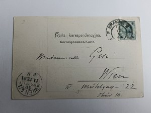 POSTCARD TATRA JELINKA ROCK IN STRĄŻYSKOY, POLISH PAINTING, LONG ADDRESS, PRE-WAR 1901, STAMP, STAMP