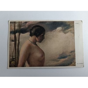 CARTOLINA DIPINTO POLACCO ŻMURKO, SFINX, DONNA NUDA, ANTEGUERRA 1913