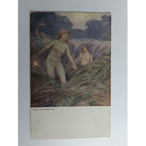 POSTCARD POLISH PAINTING KACPER ŻELECHOWSKI, WOMEN NAKED IN A ...