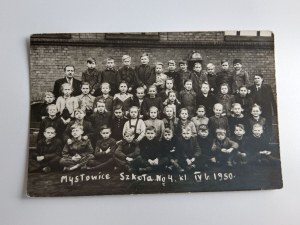 PHOTO MYSŁOWICE SCHOOL NO 4 CLASS IV B 1950, CHILDREN