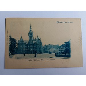 CARTOLINA ELBLĄG ELBING FRIEDRICH WILHELMS PLATZ MUNICIPIO ANTEGUERRA