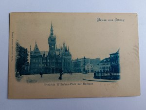 POSTCARD ELBLĄG ELBING FRIEDRICH WILHELMS PLATZ TOWN HALL PRE-WAR