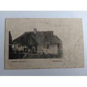 POSTCARD BRZUCHOWICE, LVOV, COTTAGE BY THE POND PRE-WAR, STAMP, STAMP