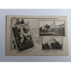 CARTE POSTALE LEŻAJSK 3 VUES INSURGENTS MONUMENT BERNARDINE MONASTERY PRE-WAR WAR WARP HASZTA