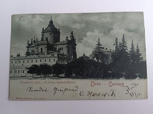 POHĽADNICA LVOVSKÝ KOSTOL SV. JURAJA, DLHÁ ADRESA, PREDVOJNOVÝ1899, PEČIATKA