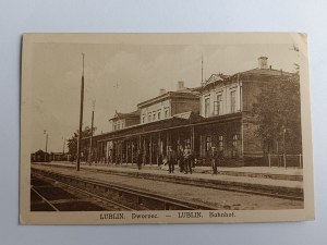POHĽADNICA LUBLIN STATION BAHNHOF PREDVOJNOVÁ, ZNÁMKA, ZNÁMKA MILITAR ZENSUR, CENZÚRA, 1916