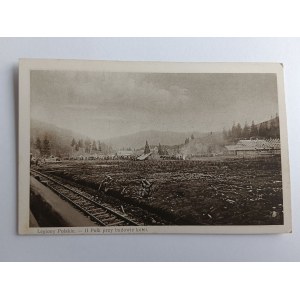 POSTKARTE POLNISCHE LEGION II REGIMENT BEIM BAU VON EISENBAHNEN, EISENBAHN, VORKRIEGSZEIT