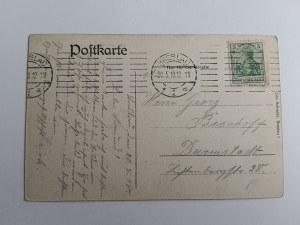 POSTKARTE WROCŁAW BRESLAU ZOOLOGISCHER GARTEN, SCHIFF, VORKRIEGSZEIT 1910, BRIEFMARKE, STEMPEL