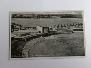 POSTKARTE BRESLAUER STADION, HAKENKREUZMARKE, VORKRIEGSZEIT 1936