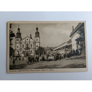 CARTOLINA KALWARIA ZEBRZYDOWSKA CHIESA PRINCIPALE E CAPPELLA DI SAN RAFFAELE, ANTEGUERRA, WYD CEBULSKI