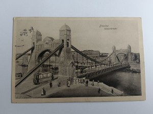 CARTE POSTALE WROCŁAW BRESLAU KAISERBRUCKE BRIDGE TRAMWAY, AVANT-GUERRE 1912